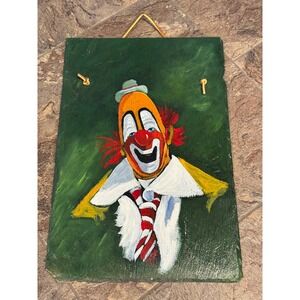 Clown Art Painting Folk Art Wall Decor Whimsical Circus Decor 16 in‎